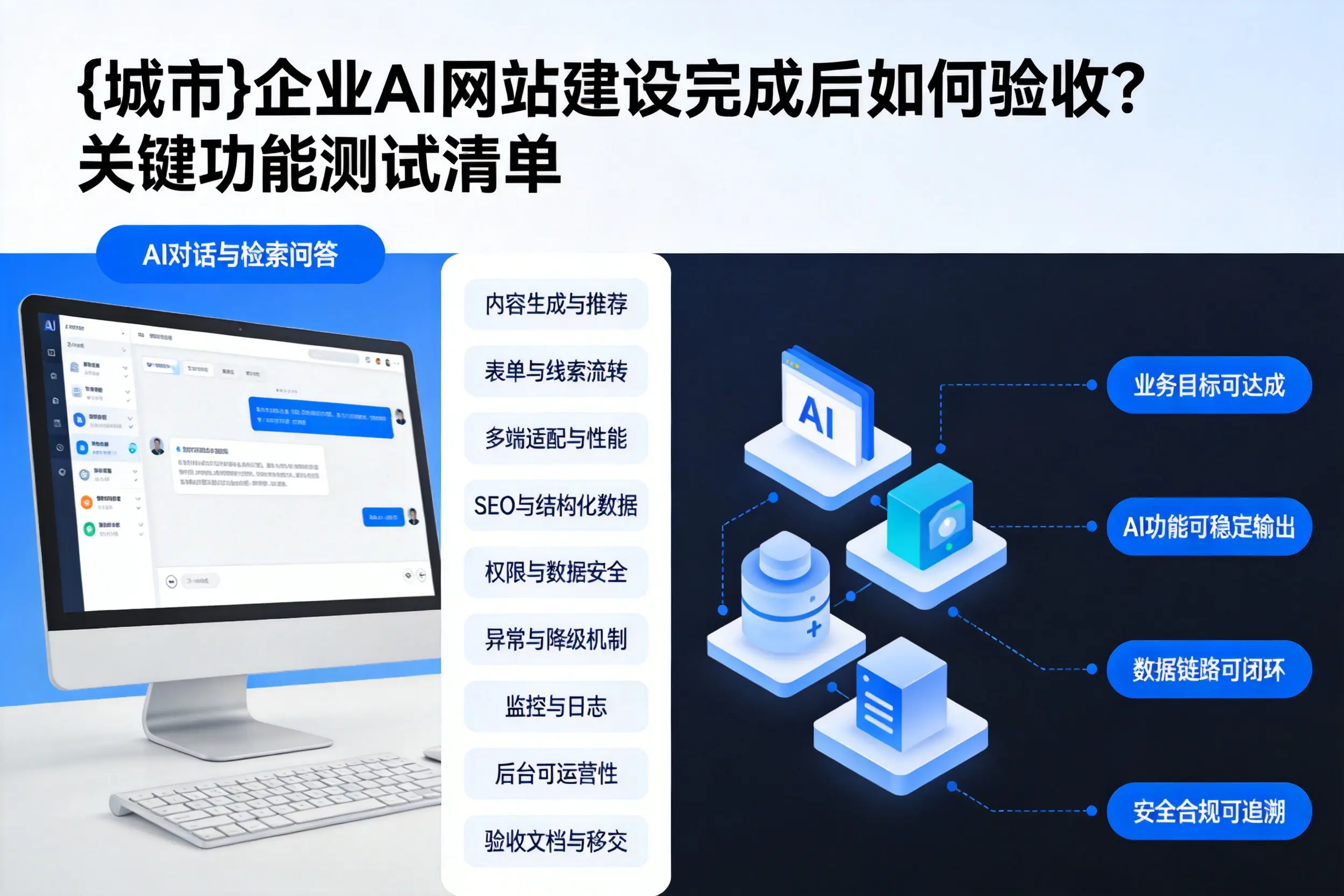 常州企业AI网站建设完成后如何验收？关键功能测试清单