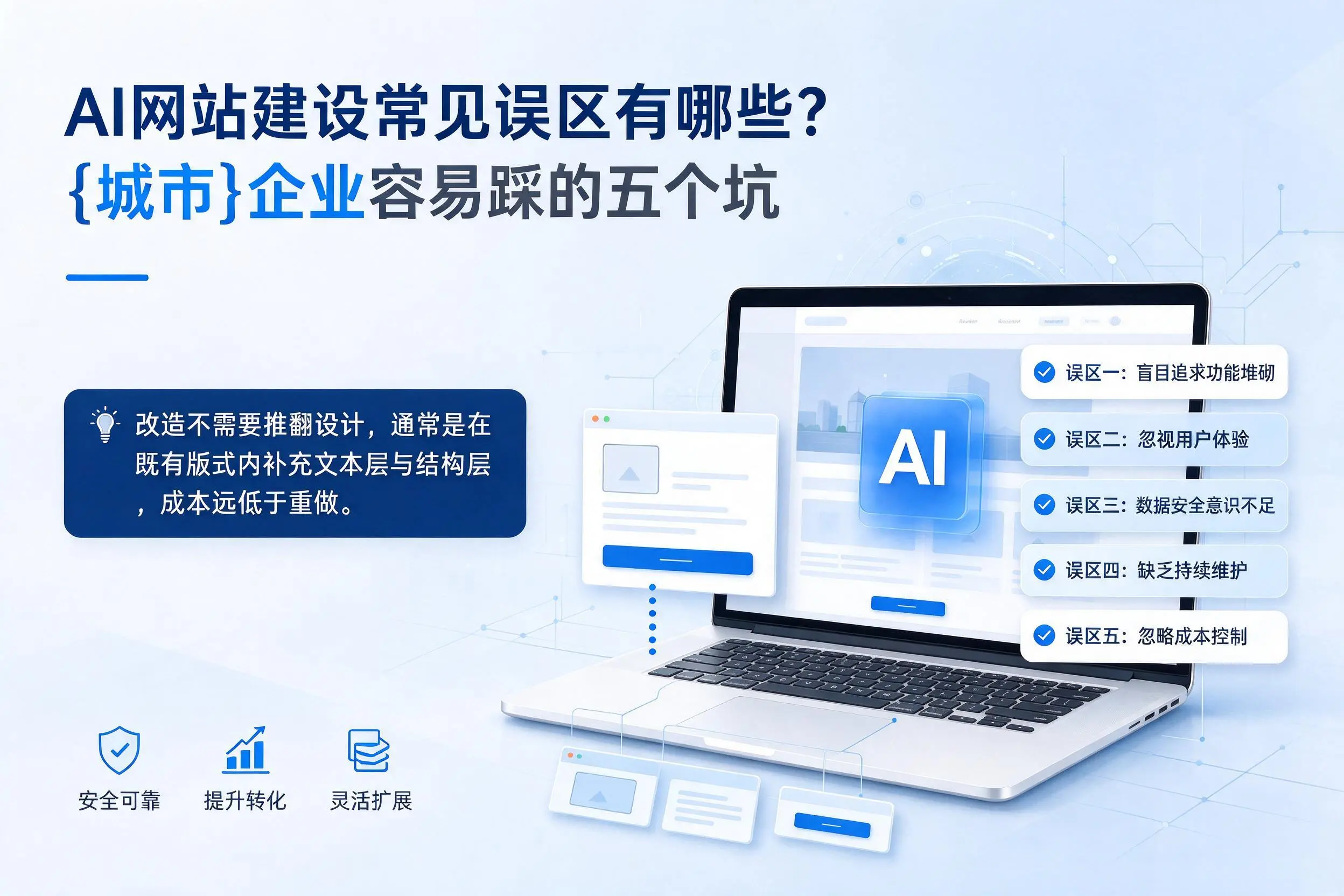 AI网站建设常见误区有哪些？常州企业容易踩的五个坑