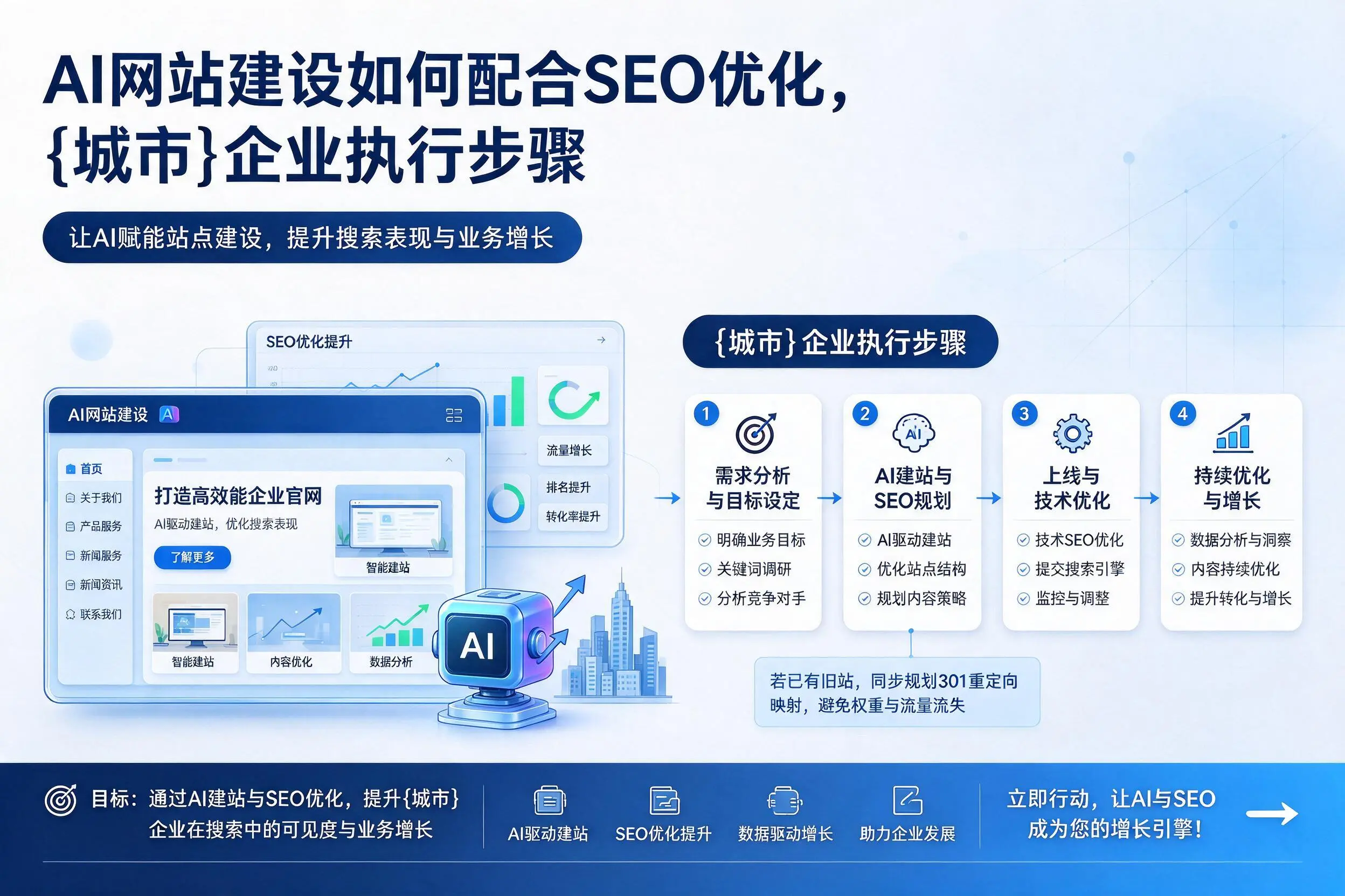 AI网站建设如何配合SEO优化，常州企业执行步骤